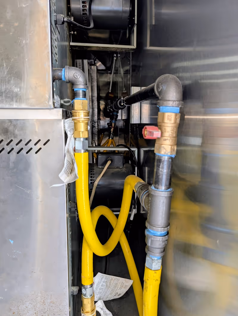 New gas line system installed to supply kitchen equipment in a future restaurant near UALR