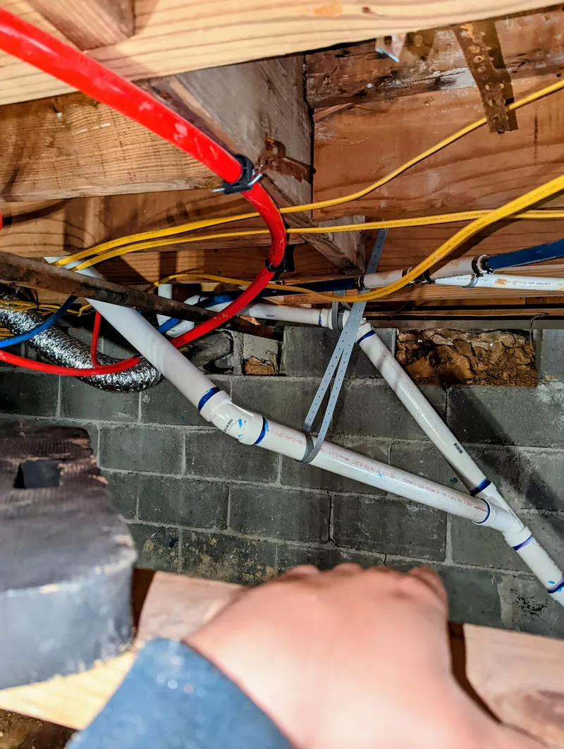 Full plumbing system replacement in a Pleasant Valley home after copper pipes and drains were stolen
