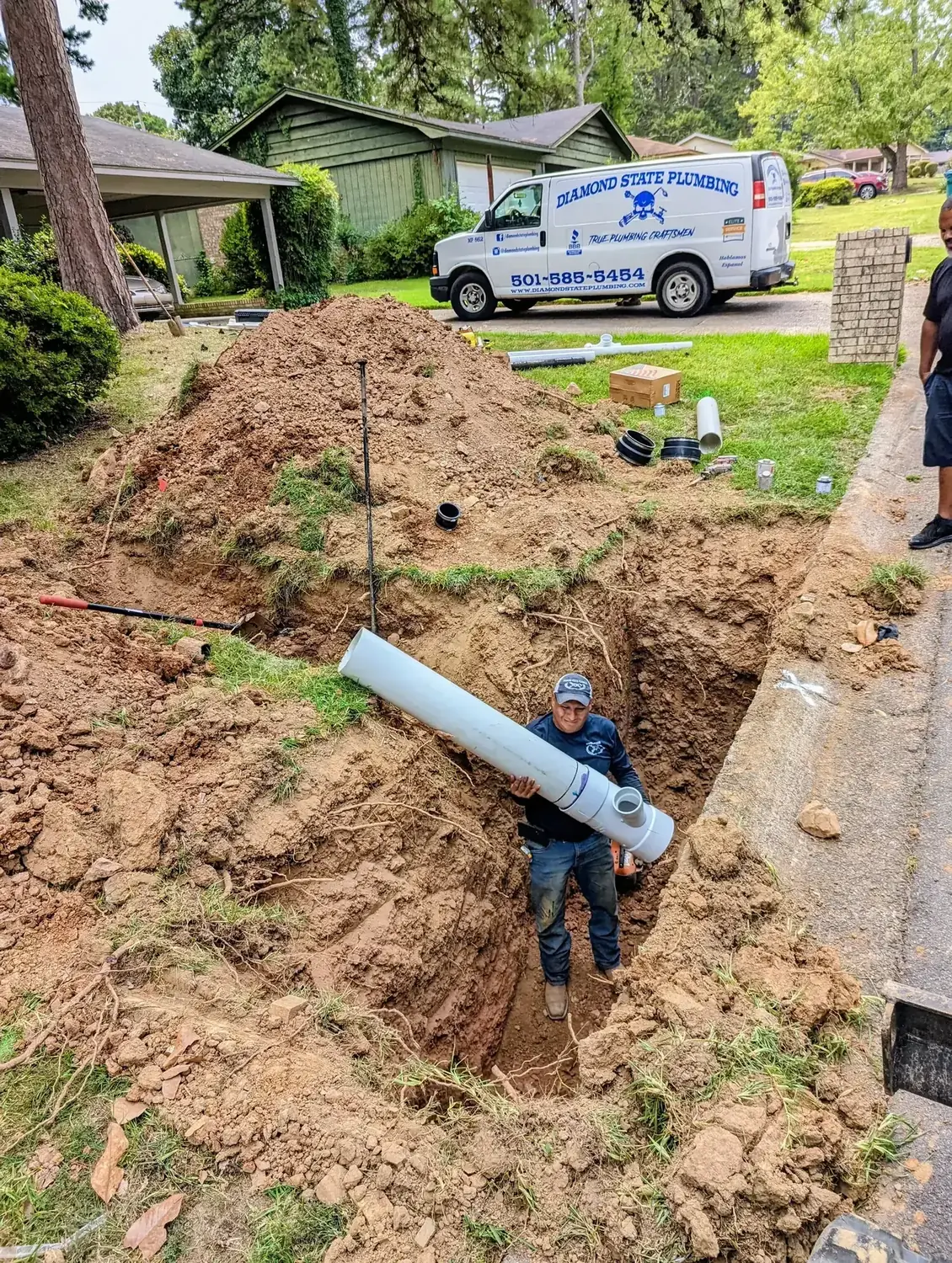 Diamond State Plumbing team working on a project in Little Rock